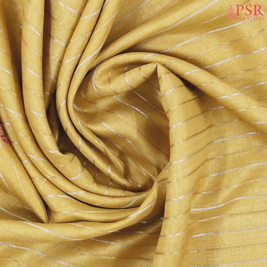 Dry Grass Yellow Semi Tussar Saree