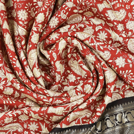 Dark Red Assam Saree