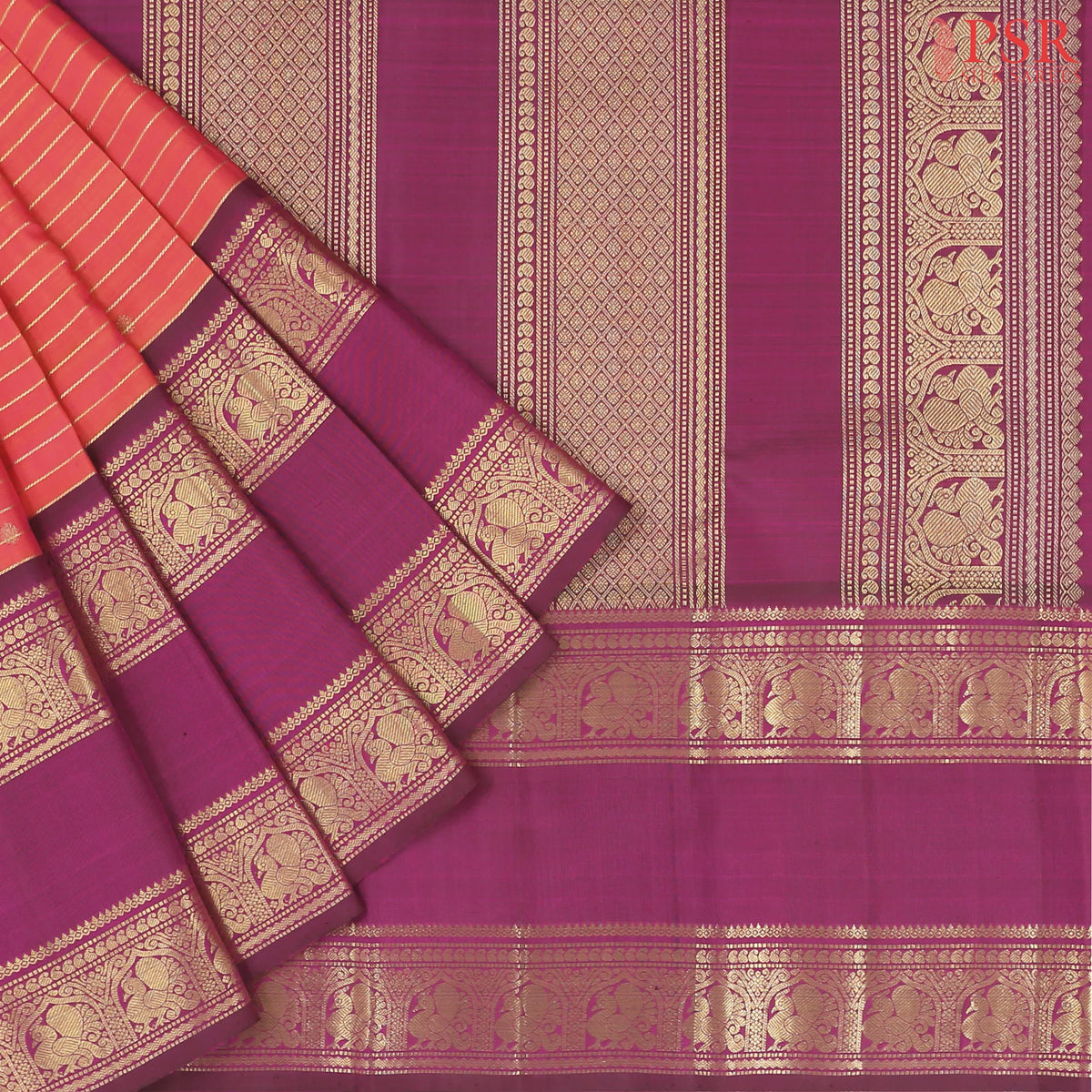 Crimson Red Kanchipuram Silk Saree