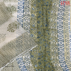 Pear Green Kota Cotton Dress Material