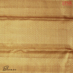 Old Gold & Dark Red Kanchipuram Jacquard Silk Saree