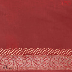 Carmine Red Chanderi Silk Cotton Saree
