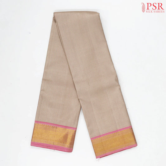 Soft Taupe Beige Kanchipuram Silk Saree