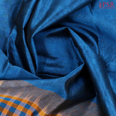 Peacock Blue Cotton Silk Saree