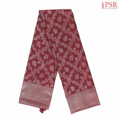 Aesthetic Maroon Kanchipuram Jacquard Silk Saree