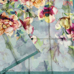 Grayish Cyan Tussar Silk Dress Material