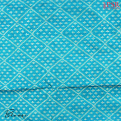 Cerulean Blue Pochampally Silk Ikat Saree