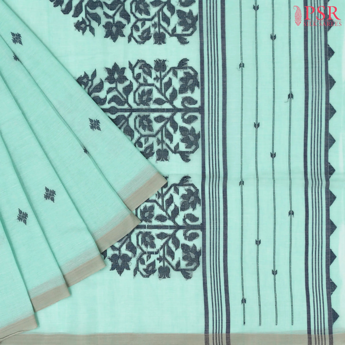 Mint Blue Byloom Cotton Saree