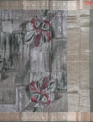 Grey Chiniya Silk Saree