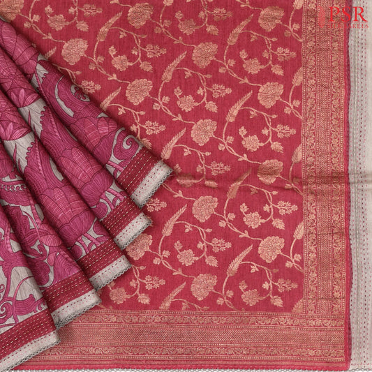 Zinc Grey Munga Silk Saree