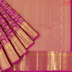 Deep Magenta Kanchipuram Jacquard Silk Saree