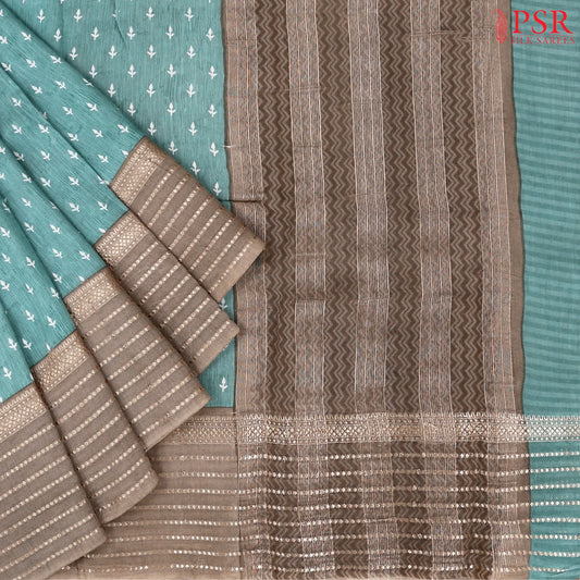 Glacier Cyan Assam Saree