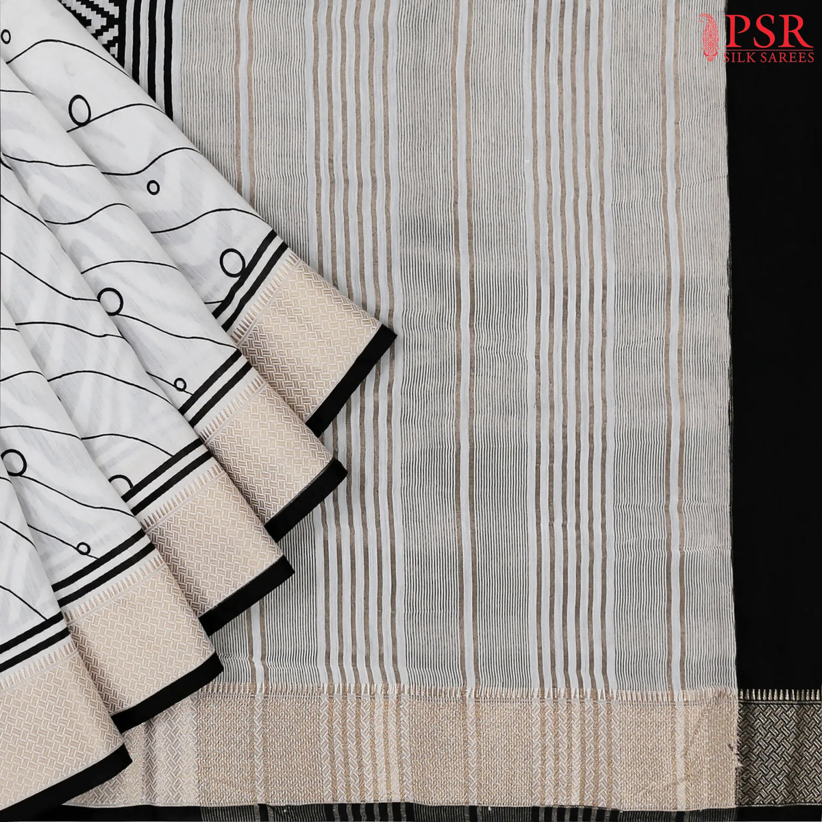 Dove White Asssam Saree