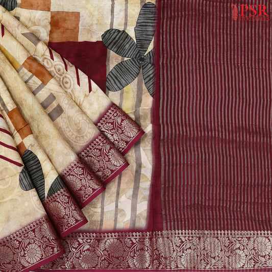 Royal Beige Modal Silk Saree