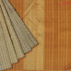 Beige Yellow Kanchipuram Silk Saree