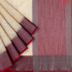 Tussar Beige Bamboo Silk Sarees