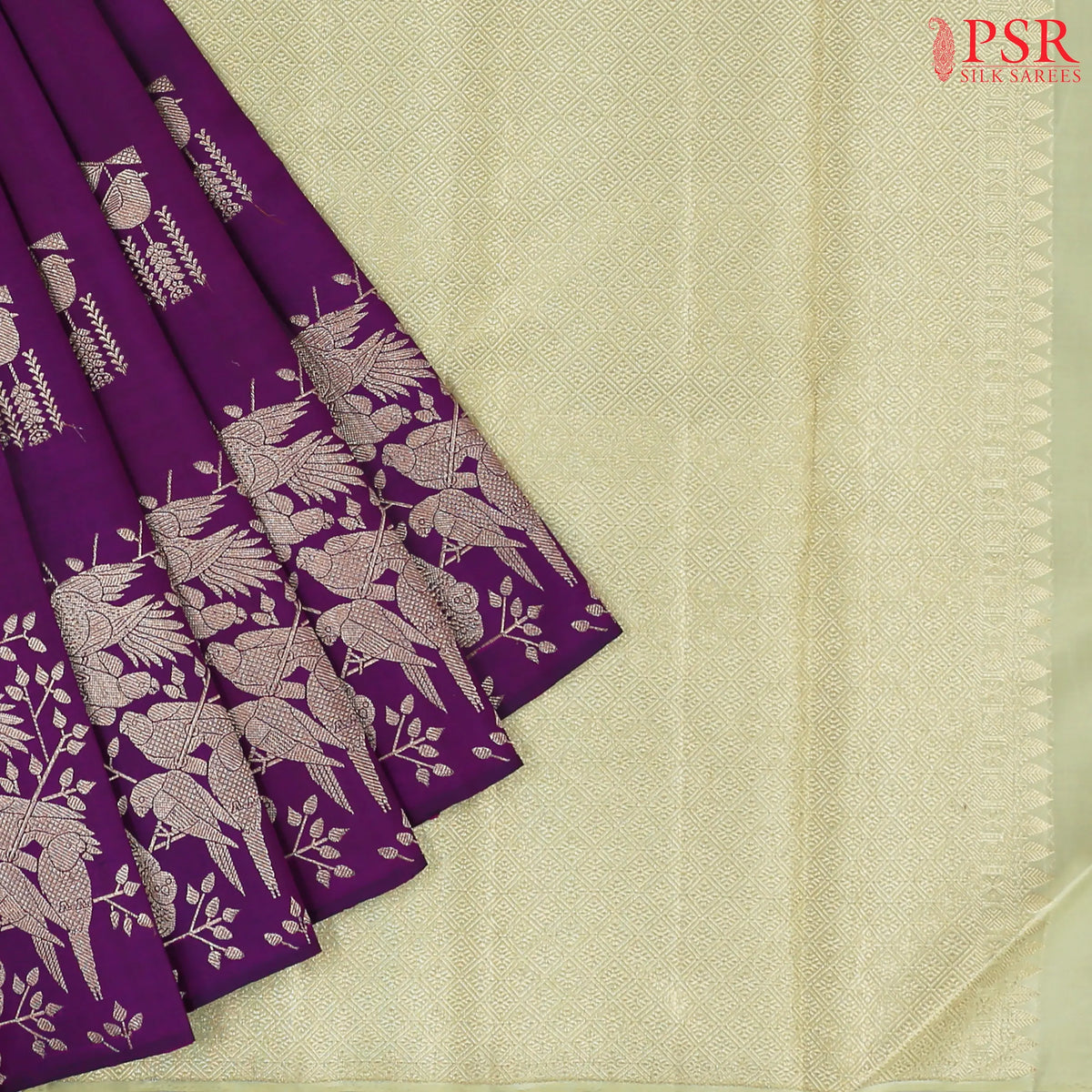 Dark Magneta Purple Kanchipuram Silk Saree