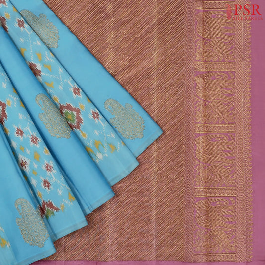 Light Blue Kanchipuram Silk Saree