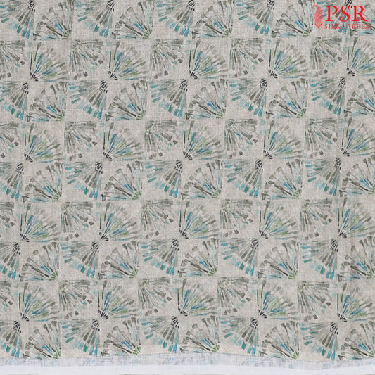 Chikoo Grey Linen Print Running Material
