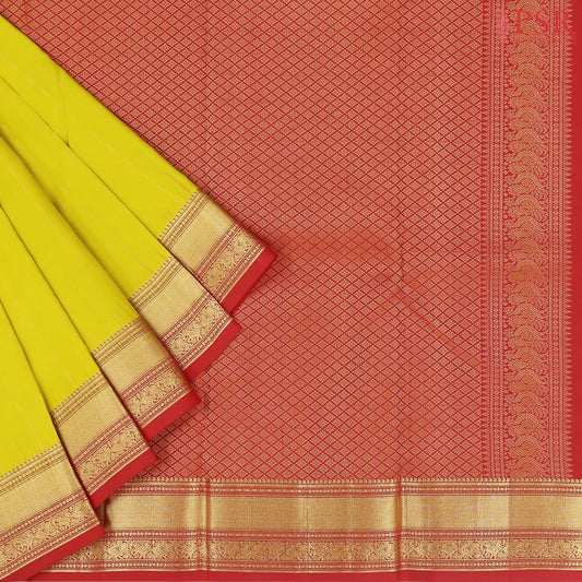 Olive Yellow Fancy Kanchipuram Silk Saree