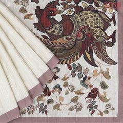 Pearl Beige Semi Tussar Saree