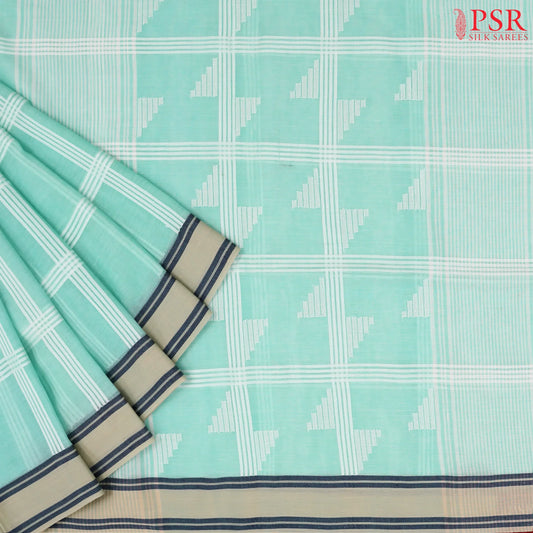Pastel Turquoise Byloom Cotton Saree