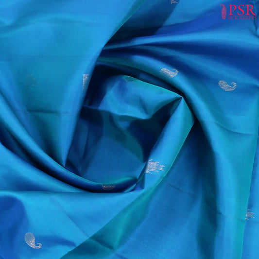 Peacock Blue Soft Silk Saree