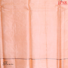 Salmon Peach Banaras Tussar Silk Saree