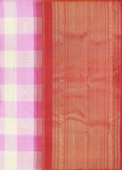 Taffy Pink & Cream Beige Kanchipuram Silk Saree