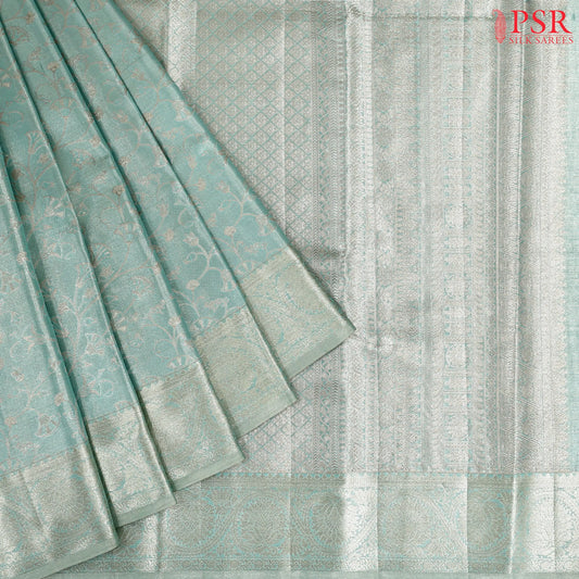 Mint Green Kanchipuram Tissue Silk Saree