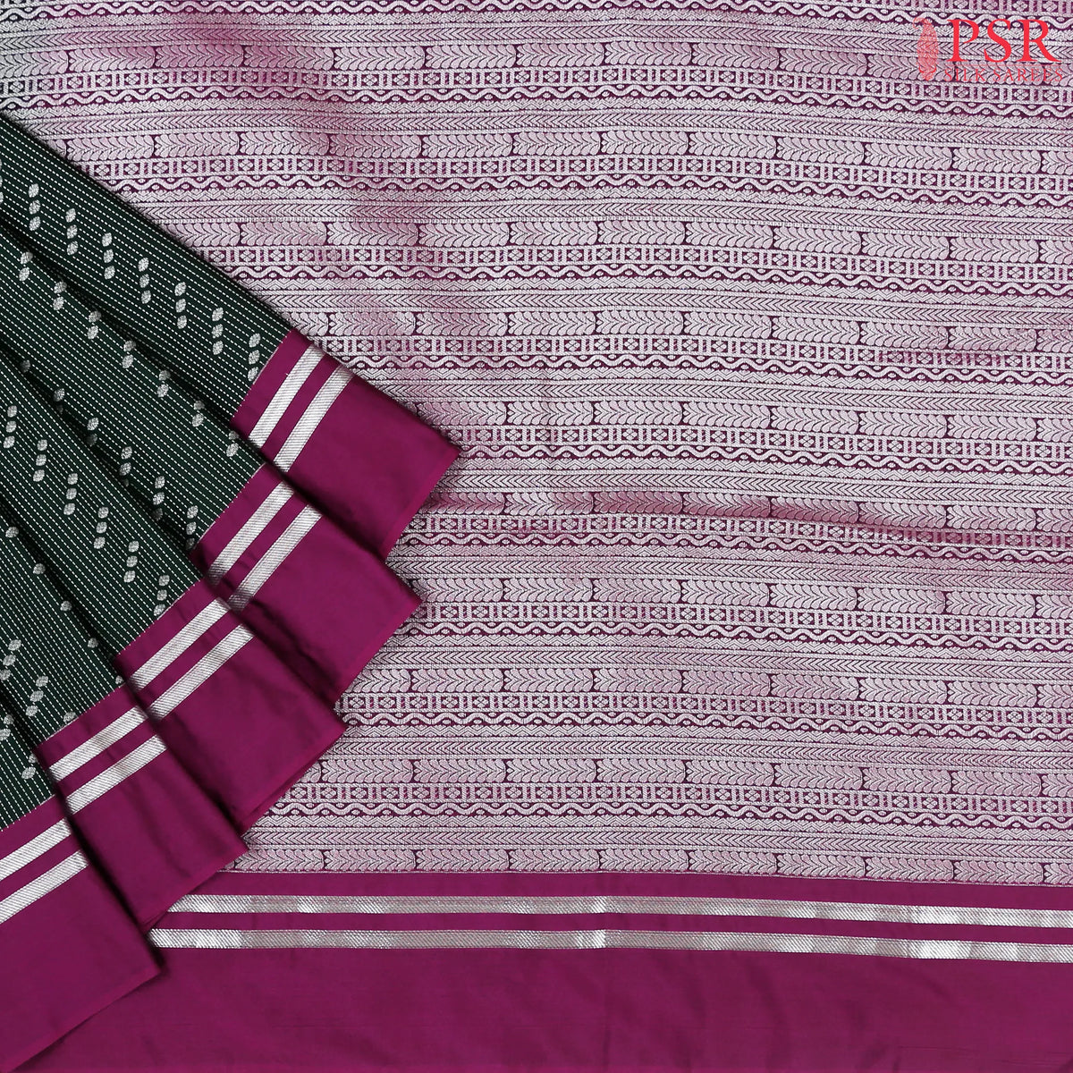 Dark Green Soft Art Silk Saree