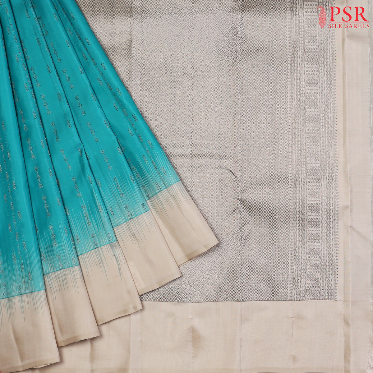 Turquoise Fancy Kanchipuram Silk Saree