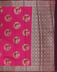 Dark Magenta Pink Chanderi Silk Cotton Saree