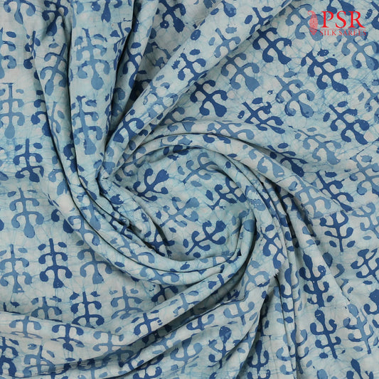 Light Blue Batik Print Running Material