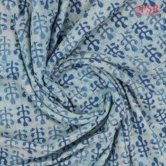 Light Blue Batik Print Running Material