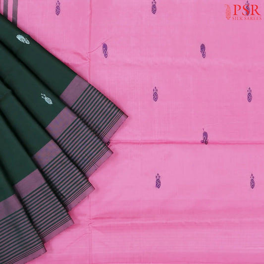 Bottle Green Vazhainaar Silk Saree
