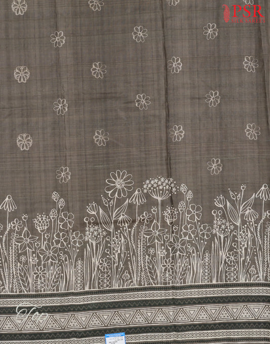 Dark Taupe Silk Cotton Dress Material