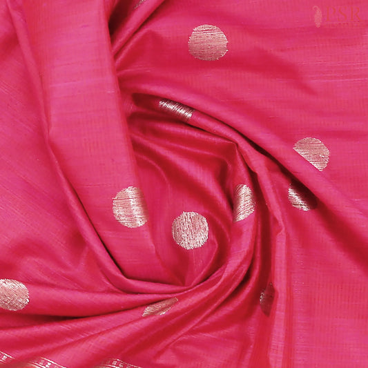 Hot Pink Banaras Silk Saree