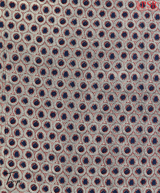 Beige & Black Cotton Dress Material