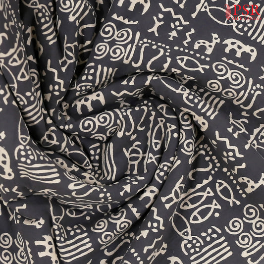 Grey Cotton Print Running Material