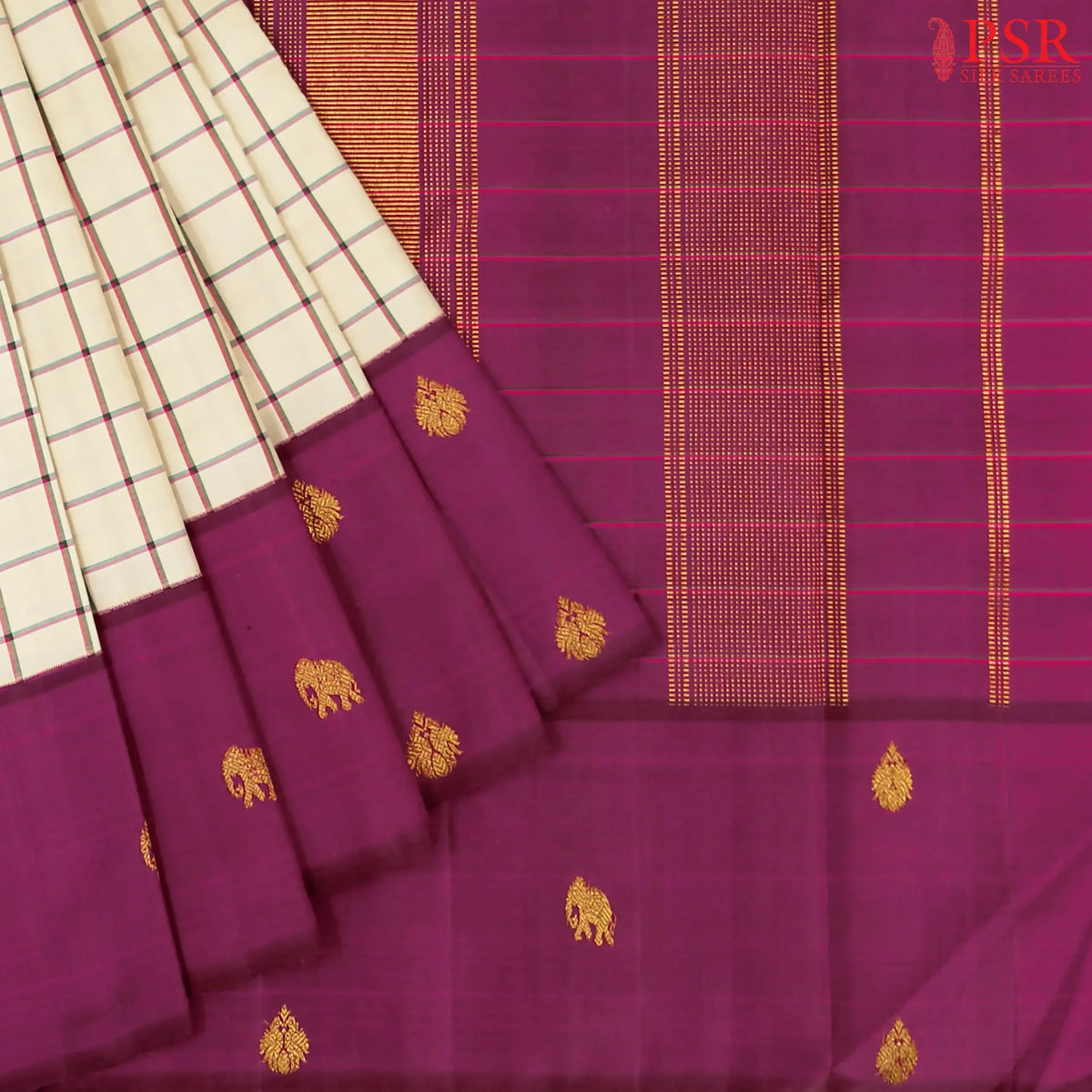 Parchment Beige Kanchipuram Silk Saree