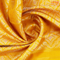 Yellow Kanchipuram Jacquard Silk Saree