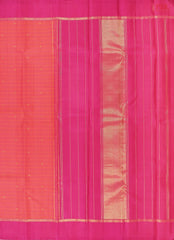 Coral Orange Kanchipuram Silk Saree