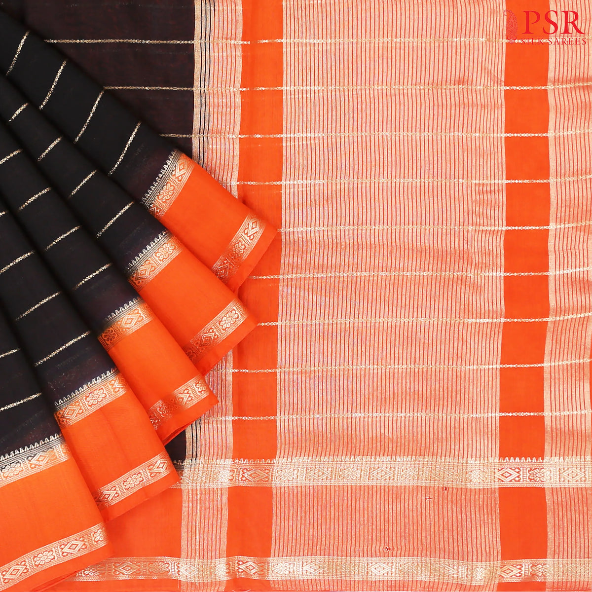 Black Assam Saree