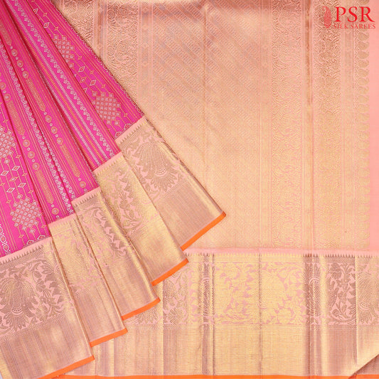 Magenta Pink Bridal Kanjivaram Silk Saree