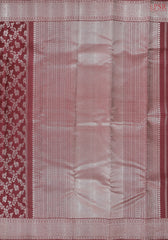 Aesthetic Maroon Kanchipuram Jacquard Silk Saree