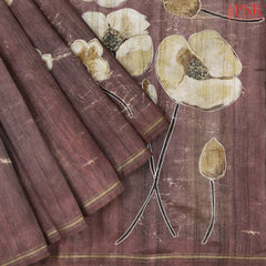 Rosy Brown Semi Dupion Saree
