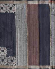 Black Kadhi Tussar Silk Saree