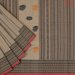 Taupe Grey Kalakshetra Kovai Cotton Saree