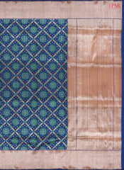 Dark Yale Blue Banarasi Silk Saree